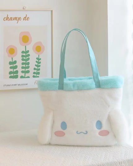 My Melody Kuromi Shoulder Bag Kawaii Japanese Style Plush Bag Pochacco Cinnamoroll HandBag Tote Package For Girl Student Gifts