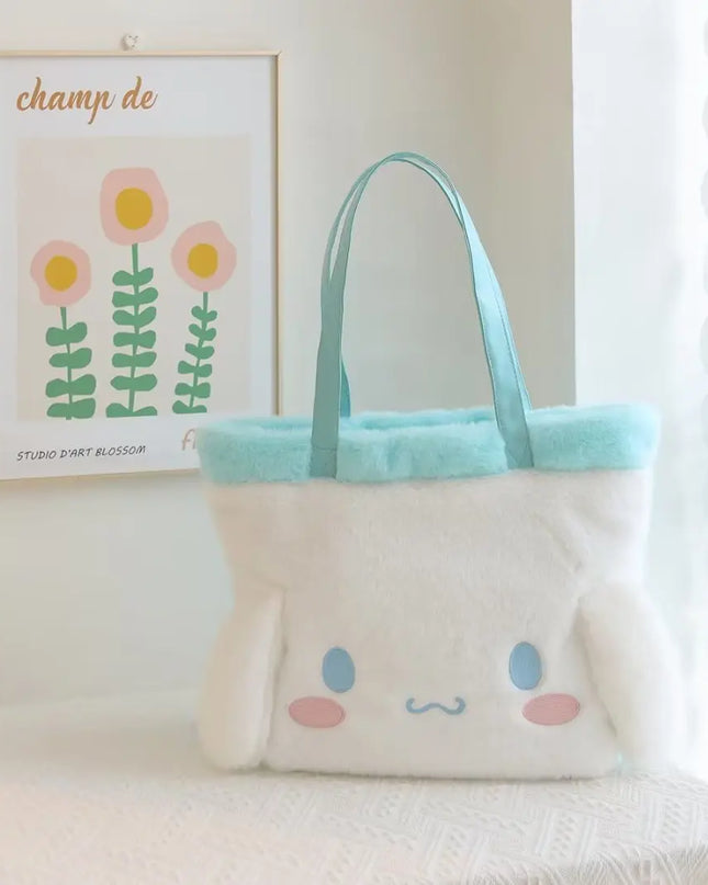 My Melody Kuromi Shoulder Bag Kawaii Japanese Style Plush Bag Pochacco Cinnamoroll HandBag Tote Package For Girl Student Gifts