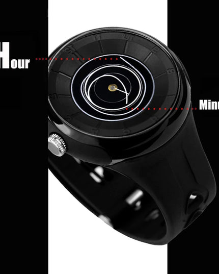 men's watch with a unique dial design, sporty flair, and a comfortable resin strap for both style and comfort.