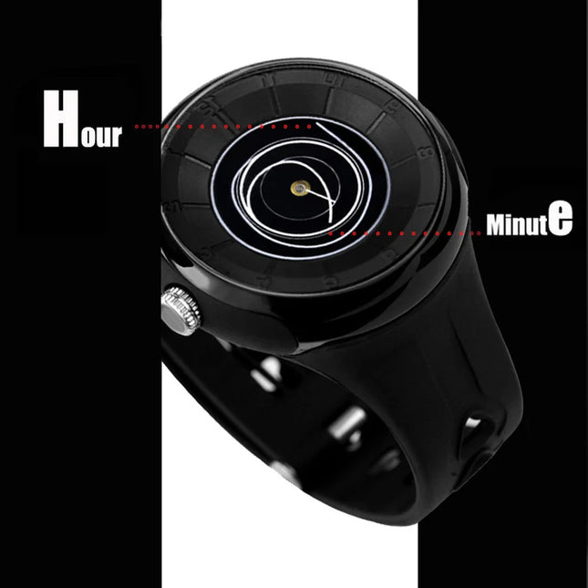 men's watch with a unique dial design, sporty flair, and a comfortable resin strap for both style and comfort.
