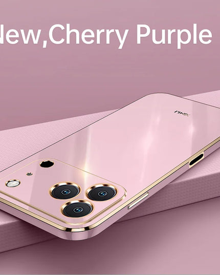 Solid Plating Phone Case For iPhone 17 Pro Max 17 Air 16e 16 Pro Max 16Plus 17Pro Max Cover Soft Silione Shockproof Cases Bumper