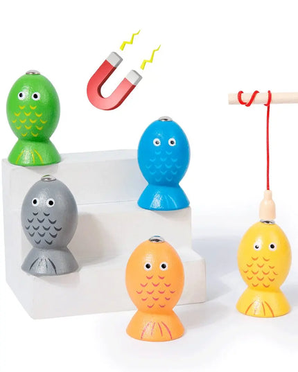 Montessori  Wooden Color Shape Cognitive Classification Matching Puzzle Children's Magnetic Fishing Learning Educational Toys