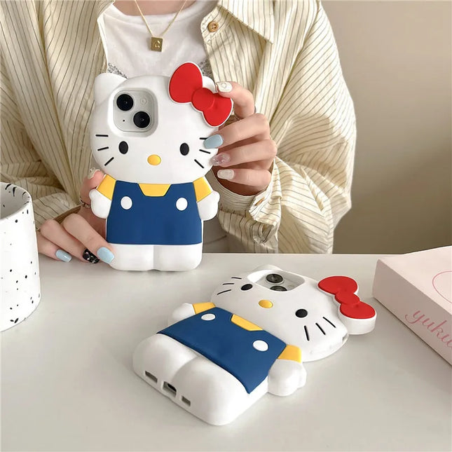 Couple Gift Blue Braces Hello Kitty Cartoon Silicon Back Phone Case for iPhone 12 13 Pro 11 14 15 Pro Max 13 14 Luxury Shell