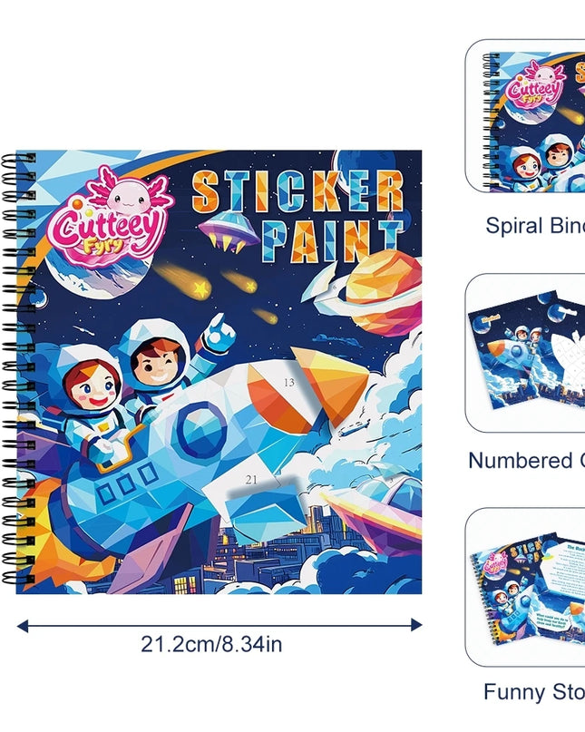 Montessori Sticker Book By Number For Kids Ages 3-8, Educational Busy Puzzle Book With Story, Creative Toys For Toddlers Gift