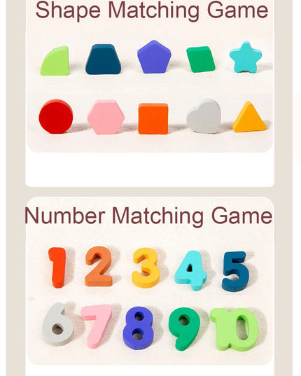 Montessori Wooden Toys Kids Busy Board Shape & Number Matching Digital Shape Educational Toys For Children Gifts