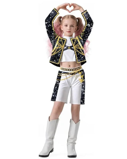 New Kids K-pop Demon Hunters Cosplay Mira Rumi Zoey Costume Girls Uniform Halloween Party 3D Printed Disguise Party Costumes
