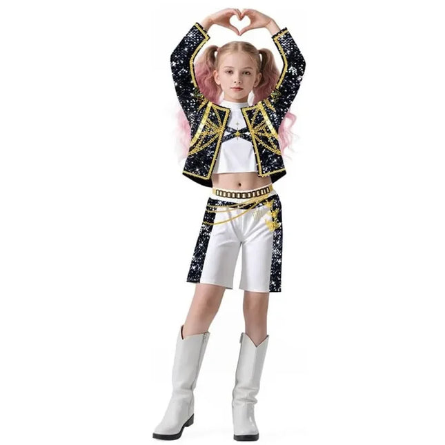 New Kids K-pop Demon Hunters Cosplay Mira Rumi Zoey Costume Girls Uniform Halloween Party 3D Printed Disguise Party Costumes
