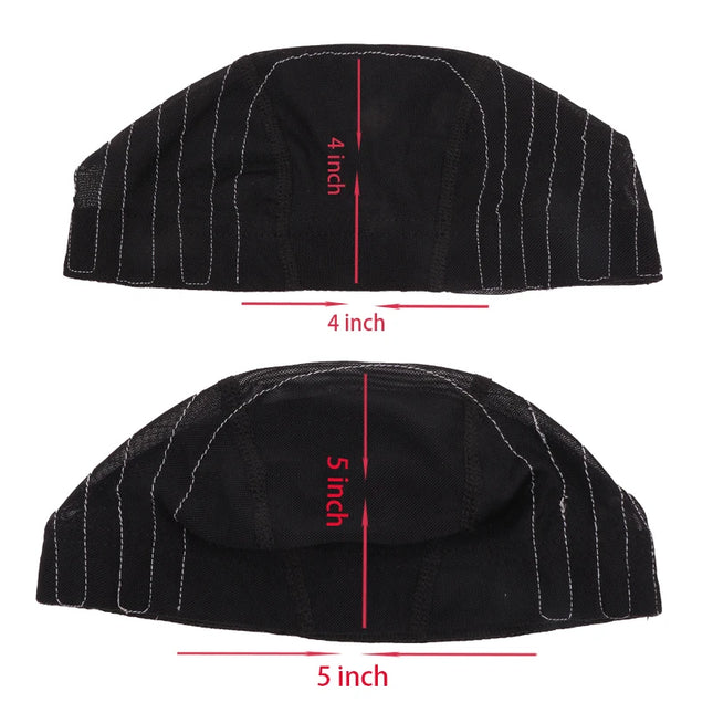 1Pcs Glueless Mesh Cap With White Line For Wig Making Black Frontal Map Cap With Guideline For Beginner Hairnet 4*4 Lace Closure