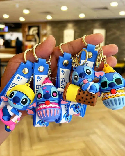 New Anime Disney Keychain Cartoon Mickey Mouse Minnie Lilo & Stitch Cute Doll Keyring Ornament Key Chain Pendant Kids Toys Gifts