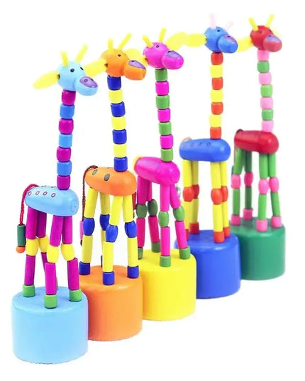 Montessori Educational Toy Kid Wooden Toys for Children Early Learning Exercise Baby Fingers Flexible Materials Giraffe Toy Gift