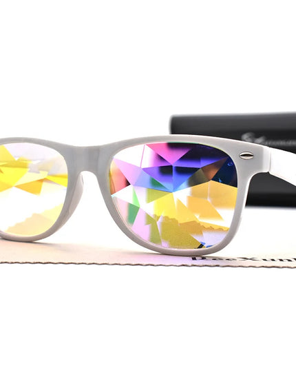 Classic Square Party Sunglasses Women Men Fashion EDM Light Diffraction Futuristic Rave Festival Sun Glasses Psychedelic Prism