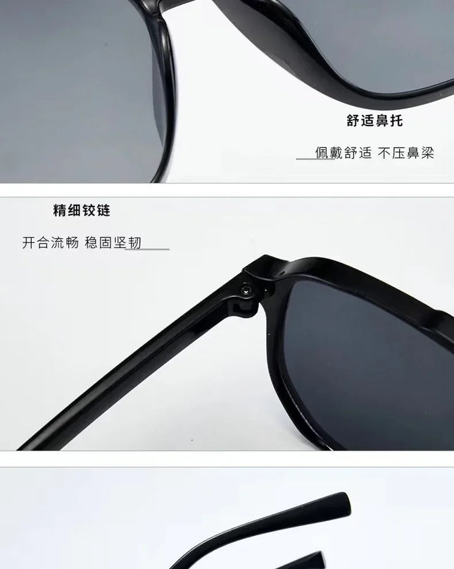 Vintage Men Women Big Sunglasses Men Square Shades Unisex Sun Glasses Black Lense Male Female Sunglasses UV400 Glasses