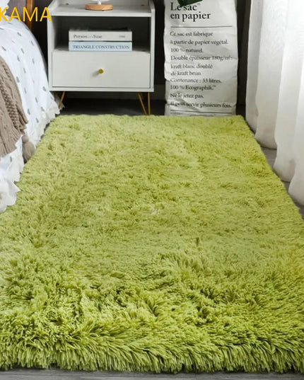 VIKAMA Silk wool Solid Colour Living Room Bedroom Bedside Sofa Soft Mat Home Light Luxury Non-slip Dirty Resistant Washable Rug