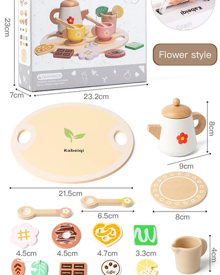 Children's simulation wooden toys, tea set sets, pretend games, baby educational toys, birthday and holiday gifts