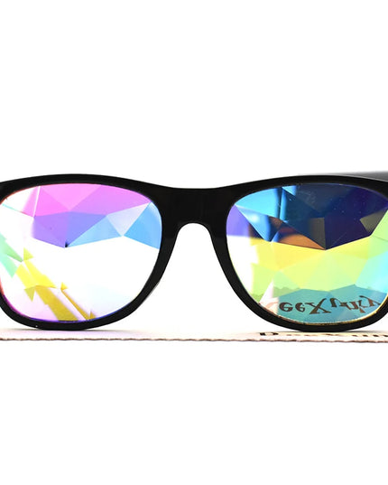 Classic Square Party Sunglasses Women Men Fashion EDM Light Diffraction Futuristic Rave Festival Sun Glasses Psychedelic Prism