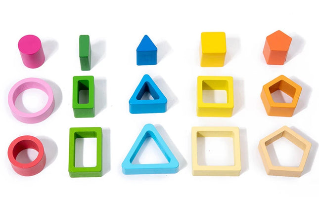 Montessori  Wooden Color Shape Cognitive Classification Matching Puzzle Children's Magnetic Fishing Learning Educational Toys