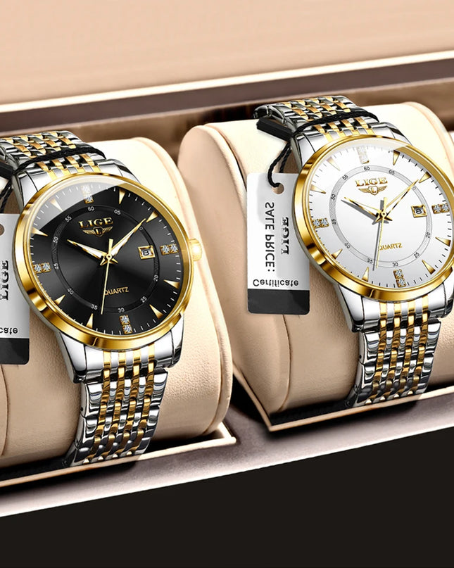 LIGE New Waterproof Watches Women Fashion Women's Bracelet Watch Top Brand Luxury Date Quartz Watch for Women Relogio Feminino