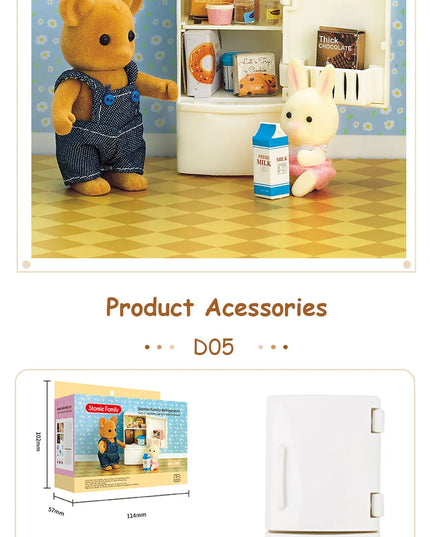 Toys Doll 1:12 Forest Family Montessori Kitchen Compatible Miniature Dollhouse Kitchen Accessories Furniture Pretend Play Gifts