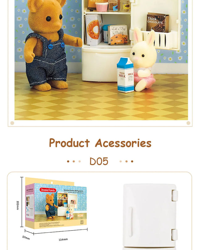 Toys Doll 1:12 Forest Family Montessori Kitchen Compatible Miniature Dollhouse Kitchen Accessories Furniture Pretend Play Gifts