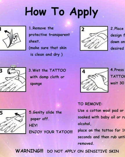 14 Sheets Glittering Unicorn Tattoo Stickers for Personalized Decoration, Temporary Tattoos for Children Kids