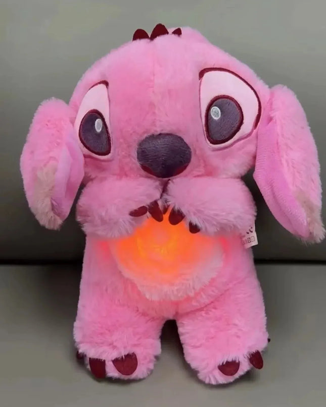 New Stitch Plush Doll Breath Child Peluche Lilo&Stitch Kawaii Soothes Toy Anime Baby Music Light Sleep Toys Model Kid Gift