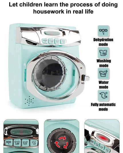 Kitchen Toys Set Kids Pretend Play Home Appliances Washing Machine Toaster Microwave Juicer Egg Cooker Girls Boys Play House Toy
