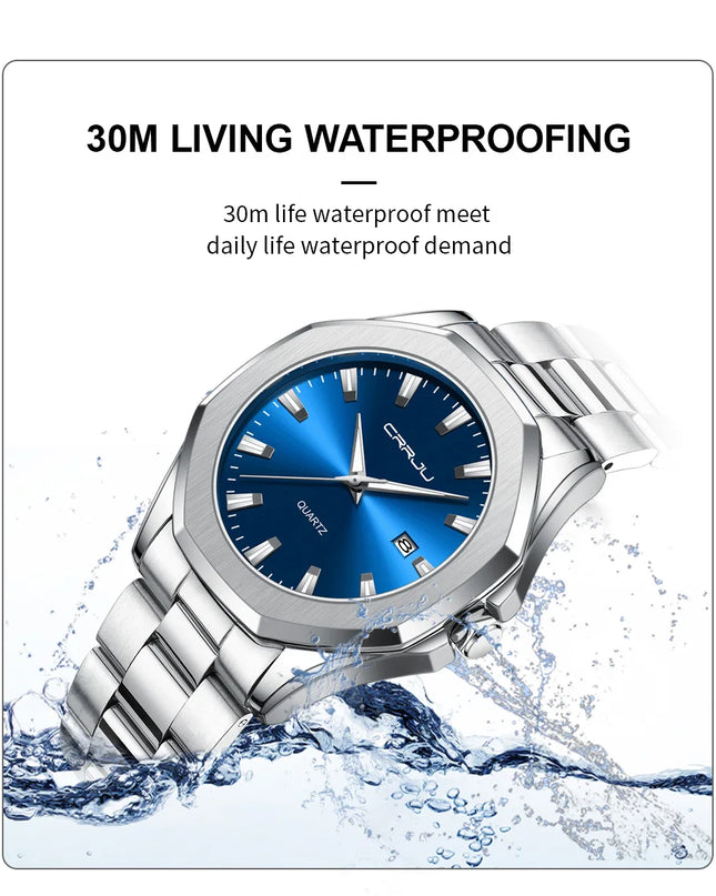 Watches for Men Classic with Date Business Dress Luxury Waterproof Luminous Mens Wrist Watch Analog Stainless Steel Men Watch