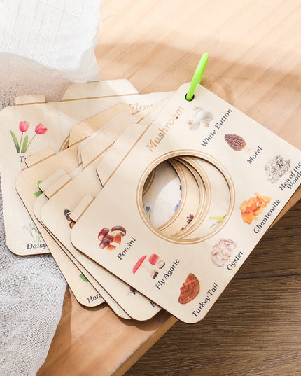 Montessori Wood Book Toys Educational Toys Outdoor Animals Plants Cognitive Puzzle Toys for Kids Wooden 0 12 Months Baby Toys
