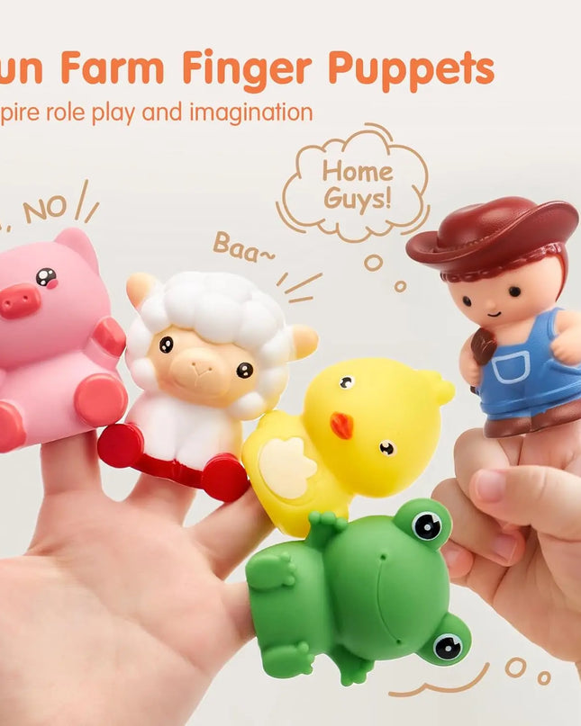 Toddler Learning Toys Montessori Train Set with Farm Animals Counting Sorting Toys Fine Motor Finger Puppets Games For Gifts