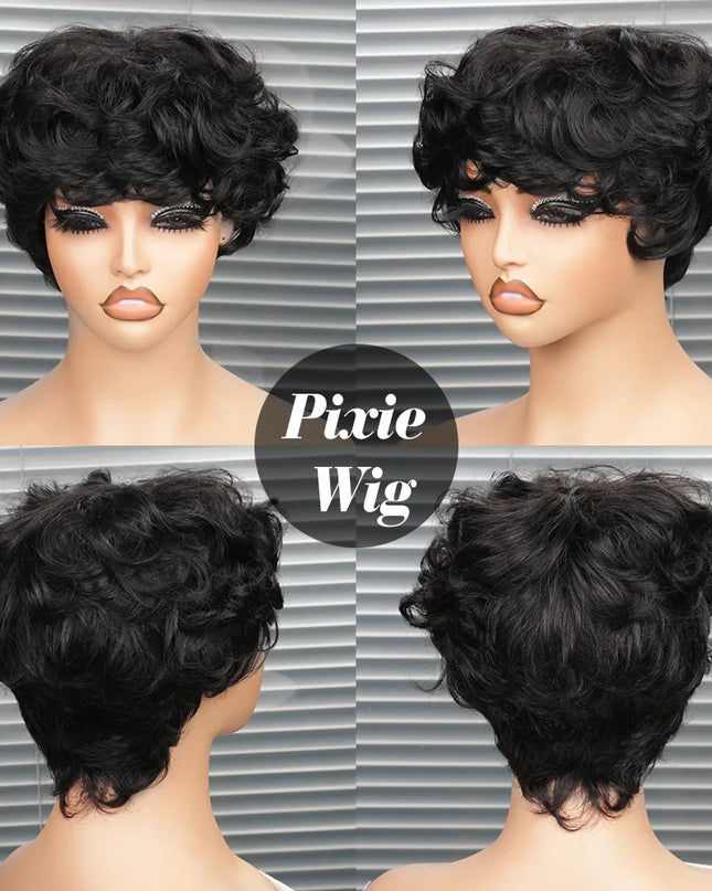 Short Human Hair Wigs for Black Women Pixie Cut Wig Human Hair Wig Glueless Wigs for Women Short Pixie Straight Human Hair Wigs