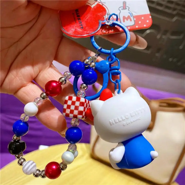New Hello Kitty Creative Keychain Backpack Pendant Car Interior Couple Accessories Cartoon Decoration Children's Birthday Gift