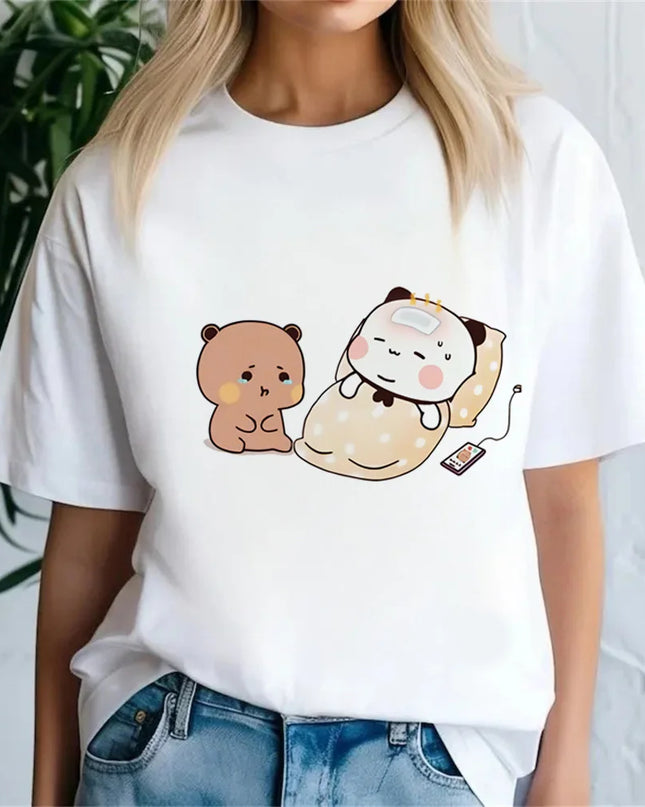 Bubu Dudu tshirt female Breathable Pastel Trendy Vintage Colorful tshirt korean clothes hip hop streetwear women 2000s Punk