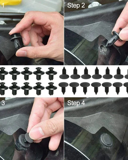 190PCS Car Retainer Clips 6 Sizes – Automotive Plastic Fasteners Kit for Auto Trim Panel Bumper Body Repair Tools