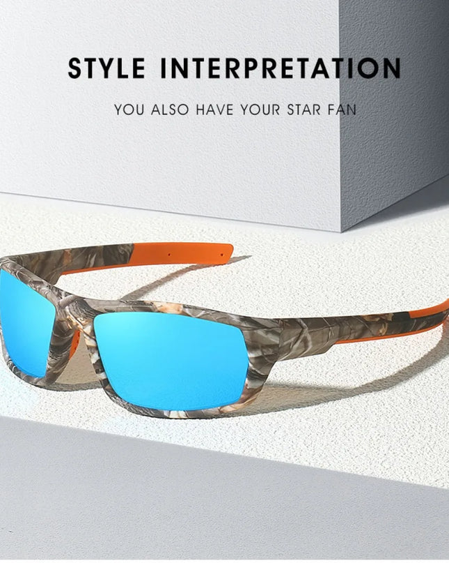 New Sunglasses for Men Sport Polarized Square Frame Camouflage Sun Glasses Driving Fishing Cycling Skiing Sun Eyewear UV400