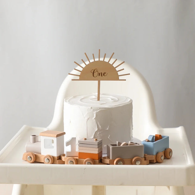 Montessori Toys Wooden Train Birthday Toy Baby Educational Toys Wooden Trolley Baby Learning Toys Number Of Wood Baby Toys Gifts