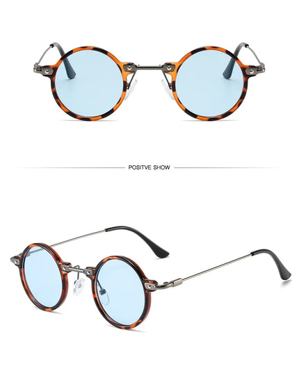 Round Sunglasses For Men Women Retro  Steampunk Sun Glasses Male Female Brand Designer Metal Frame Eyewear Shades Oculos De Sol