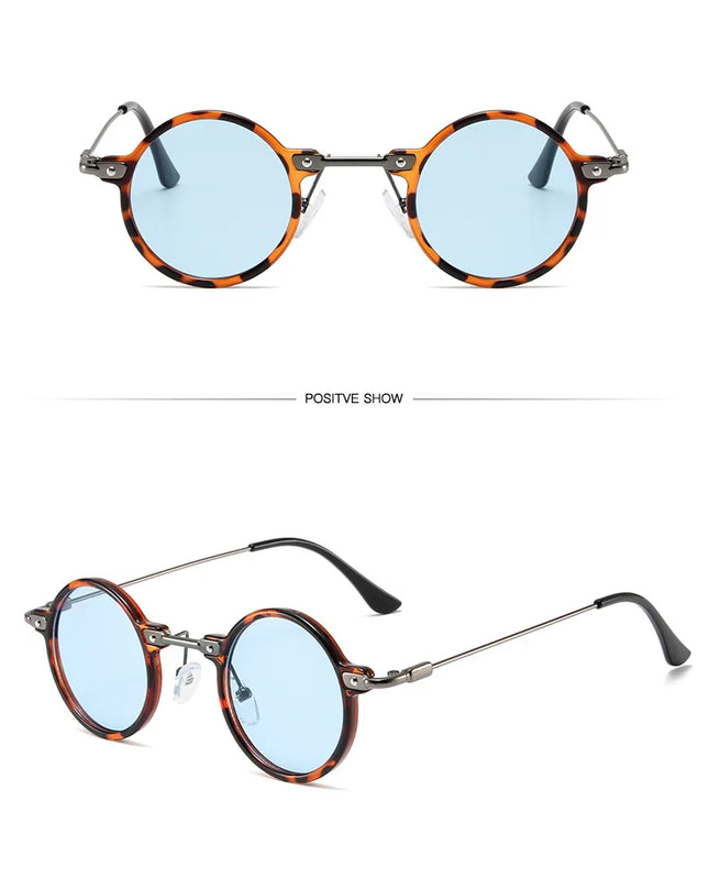 Round Sunglasses For Men Women Retro  Steampunk Sun Glasses Male Female Brand Designer Metal Frame Eyewear Shades Oculos De Sol