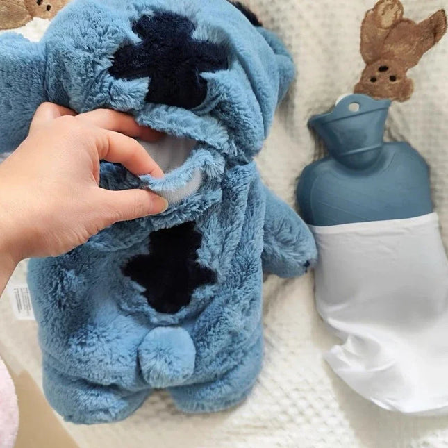 Stitch Angel Lotso peluche a mano bottiglia calda bottiglie di acqua calda inverno portatile borsa a mano calda