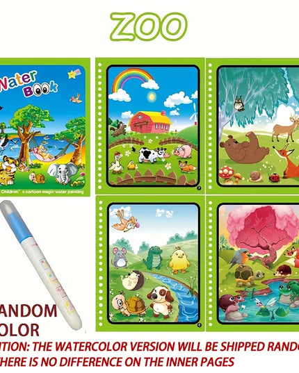 Magical Book Water Drawing Montessori Toys Reusable Coloring Book Magic Water Drawing Book Sensory Early Education for Children