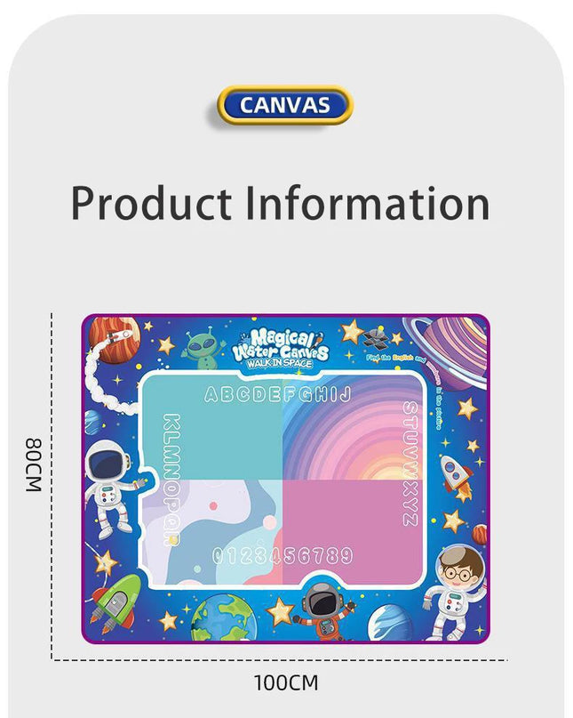 80x80CM Magic Water Drawing Mat Coloring Doodle Mat Montessori Painting Board Painting Pad Magic Pens Kids Educational Toy Gifts