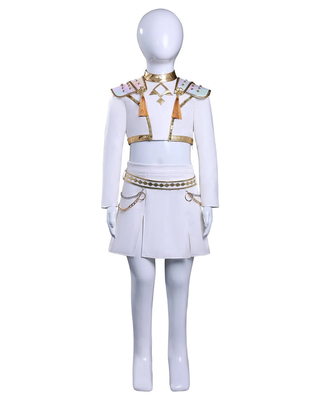 IN STOCK Rumi Mira Zoey White Leather Singing Suit Costume Set Halloween Carnival Role Play Party For Girls