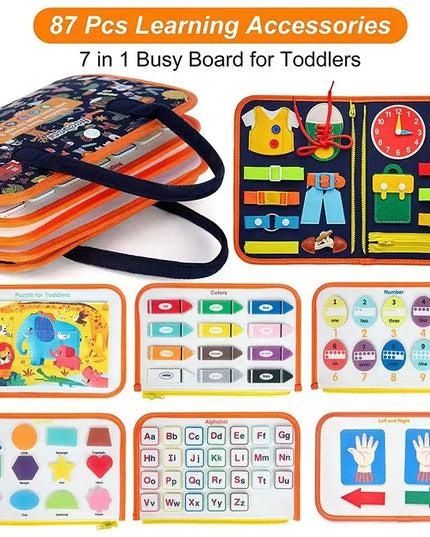Montessori Busy Board for Ages 3-6 - Sensory Educational Toy for Early Learning & Fine Motor Skills Development