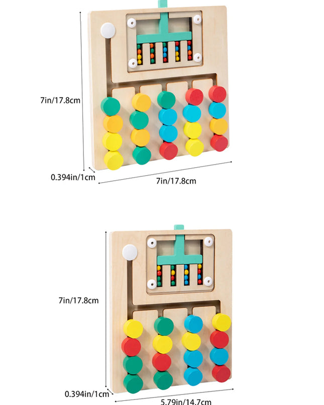 Montessori Wooden Color Matching Puzzles, Logic Game,Thinking Training Enlightenment Hand-eye Coordination Early Educational Toy