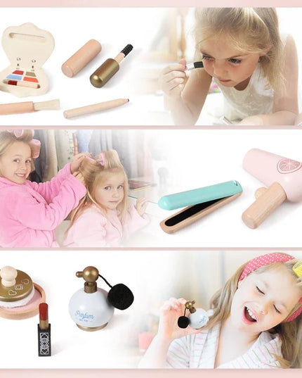Wooden Baby Toys Simulation Cosmetics Set Pretend Makeup Toys Girls Playing House Game Children Early Education Montessori Toys