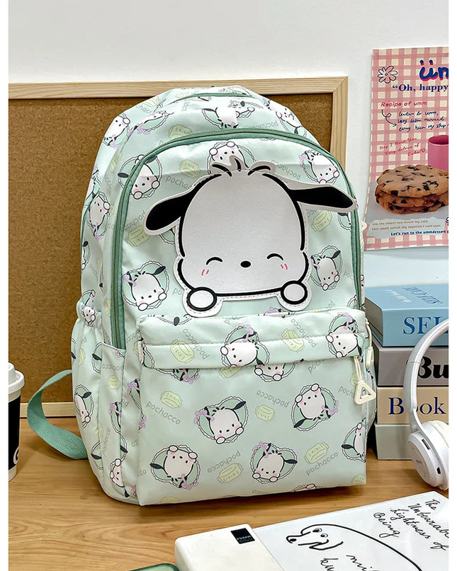 Sanrio Backpack For Kids Cartoon Hello Kitty Kuromi Bookbag Student Teenager Girl Boy Nylon Shoulders Bag Schoolbag Kawaii Bags