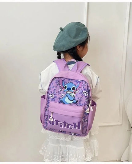 2025New Disney Lilo and Stitch Backpack Kawaii Cartoon Anime Printed Accessories Storage Bag Children's Casual Shoulder Bag Gift