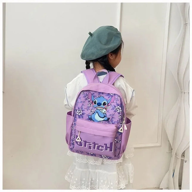 2025New Disney Lilo and Stitch Backpack Kawaii Cartoon Anime Printed Accessories Storage Bag Children's Casual Shoulder Bag Gift