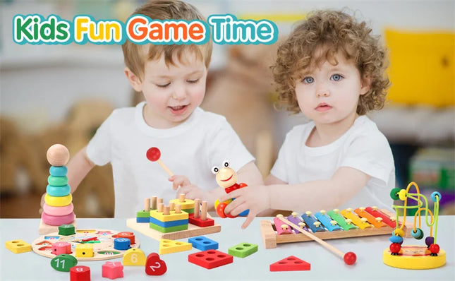 Montessori Wooden Games Baby Toys Puzzle Geometry Educational Games Kids Development Early Learning Toys For Children 1 Year 2