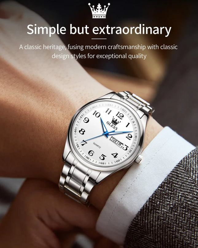 OLEVS 5567 Couple Watches Waterproof Luminous Wristwatch for Lover Date Men‘s and Women's Wristwatch Simple Fashion