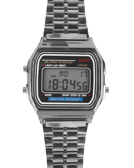 F91W Non-Waterproof Steel Band Watch For Women, Men, Business Clock, Multi-Functional LED Digital Sports Watch, Electronic Clock